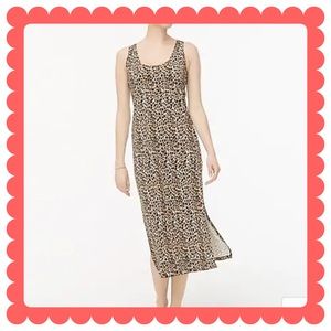 Leopard print sleeveless knit midi dress NWT